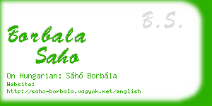 borbala saho business card